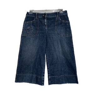 Ann Taylor LOFT Jeans Womens Sz 6 Blue Mid Rise Straight Pockets Designer Shorts